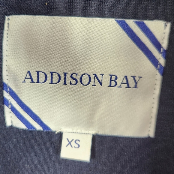 Addison Bay Preppy Athleisure Soft Luxe Varsity Quarter Zip Navy White Black XS - Picture 12 of 13